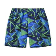 Boys Beach Shorts Casual Vacation Athletic Swim Shorts Elastic Waist Kids Summer Shorts with Pocket Tropical Holiday, Dark Blue, 4 Years